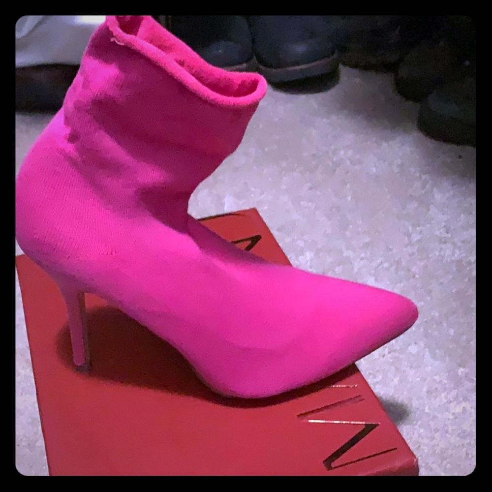 Hot pink booties